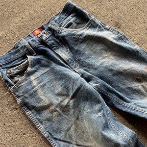 Vintage / Baggy /  Faded Wrangler Blue Denim Jean’s